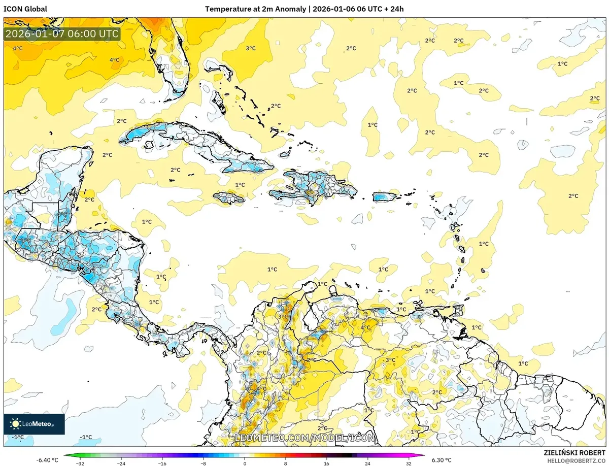 Anomalía de Temperatura en San José 7 de enero de 2026