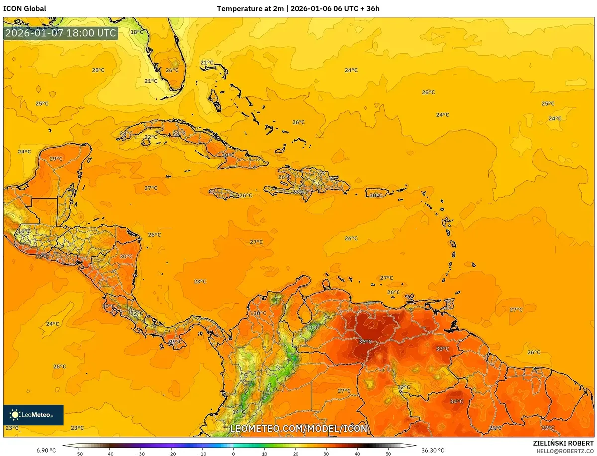 Temperatura Máxima Diurna 7 de enero de 2026