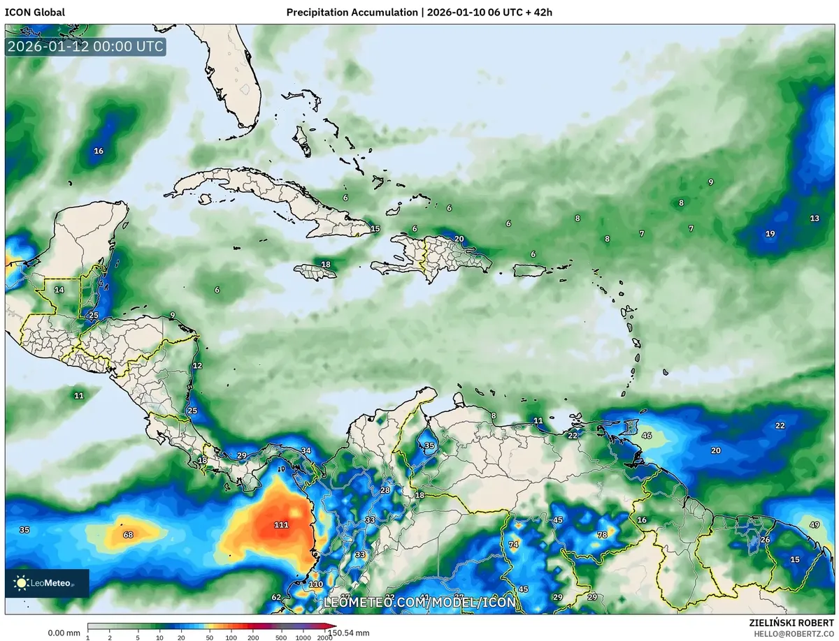 Ligeras Acumulaciones de Lluvia 11 de enero de 2026