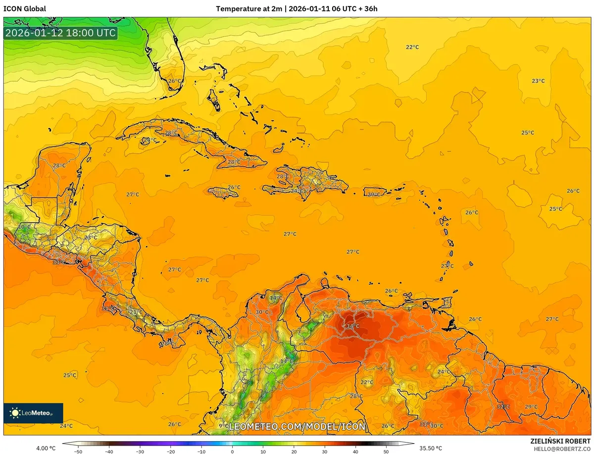 Pico de Calor Vespertino en San José 12 de enero de 2026