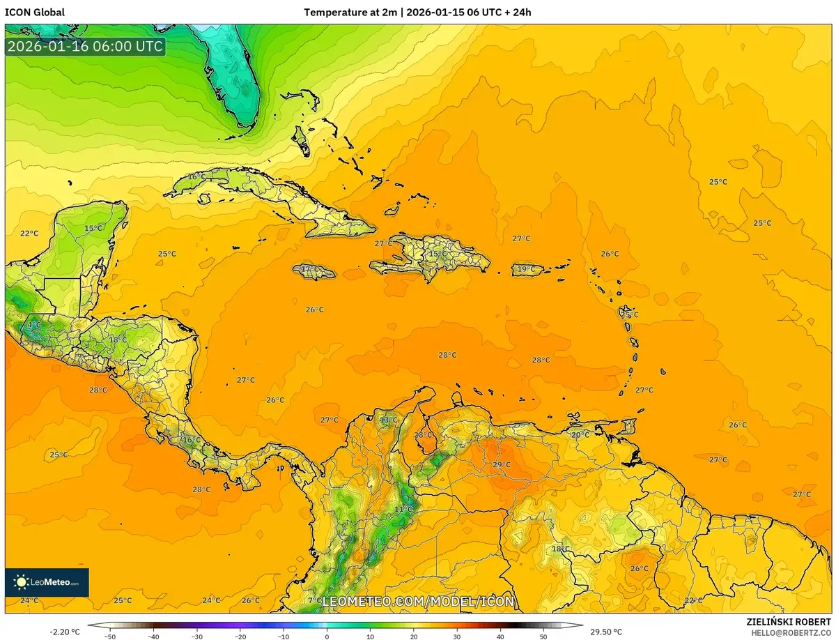 Temperatura matutina 16 de enero de 2026