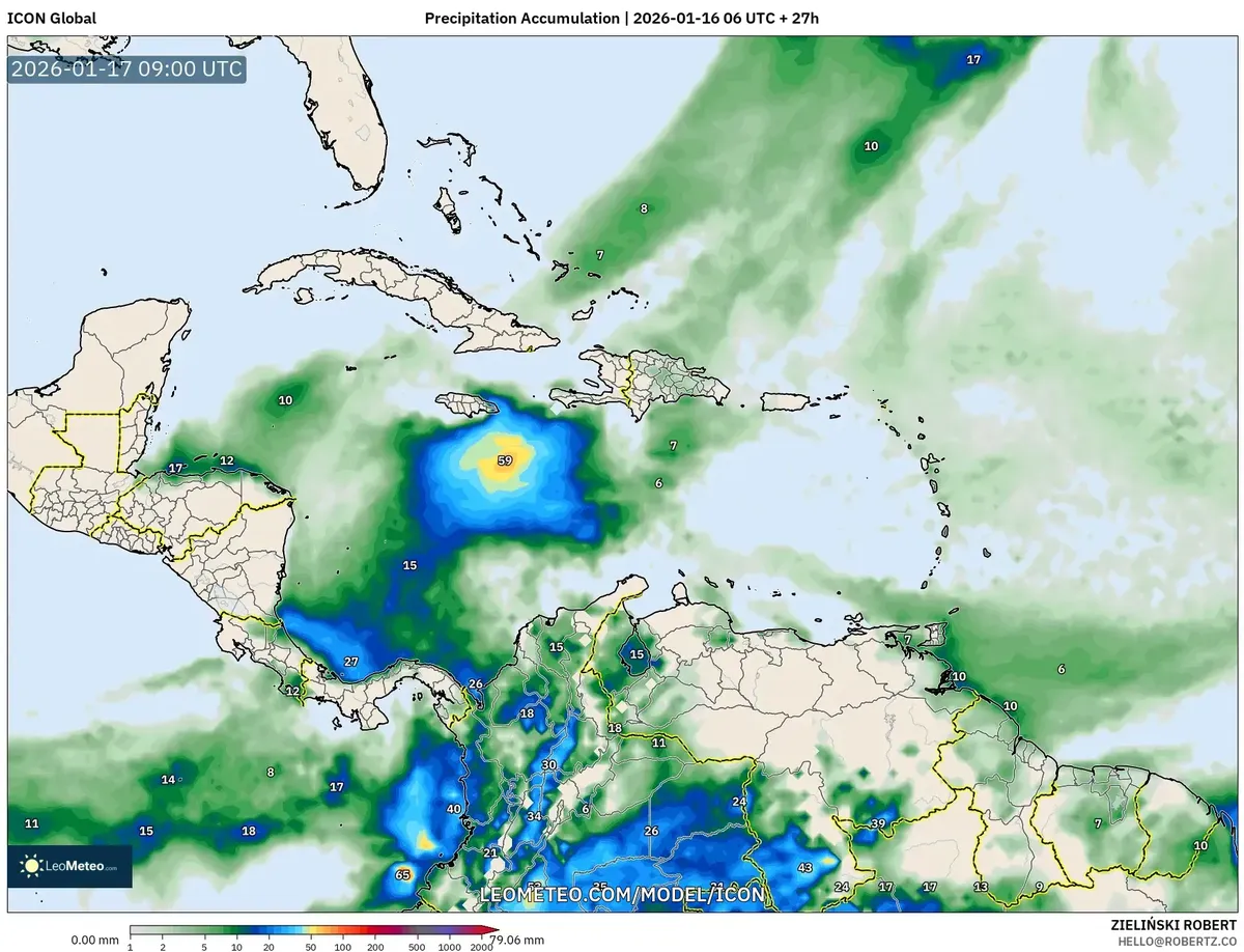 Acumulación de Lluvia Intensa 17 de enero de 2026