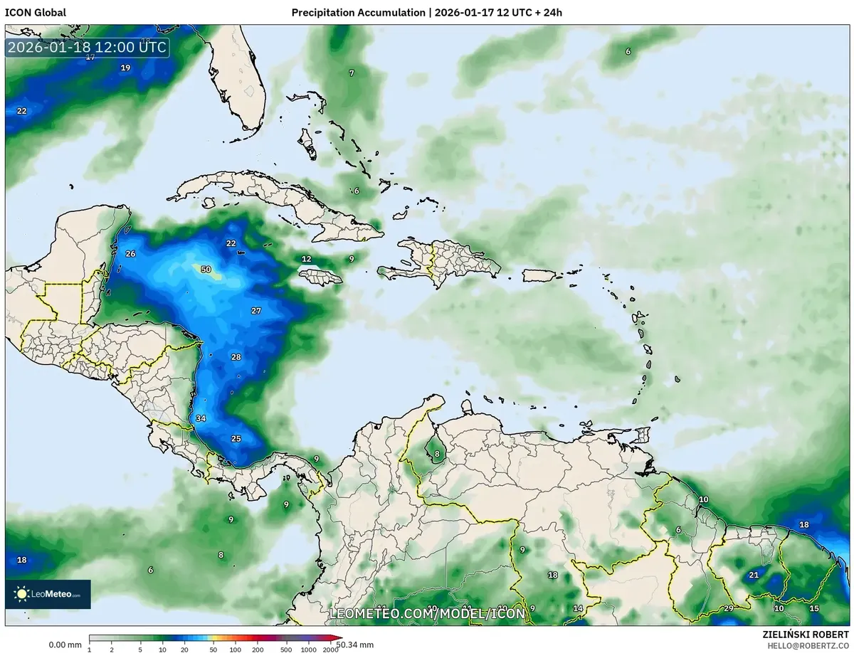 Acumulado Máximo de Lluvia 18 de enero de 2026