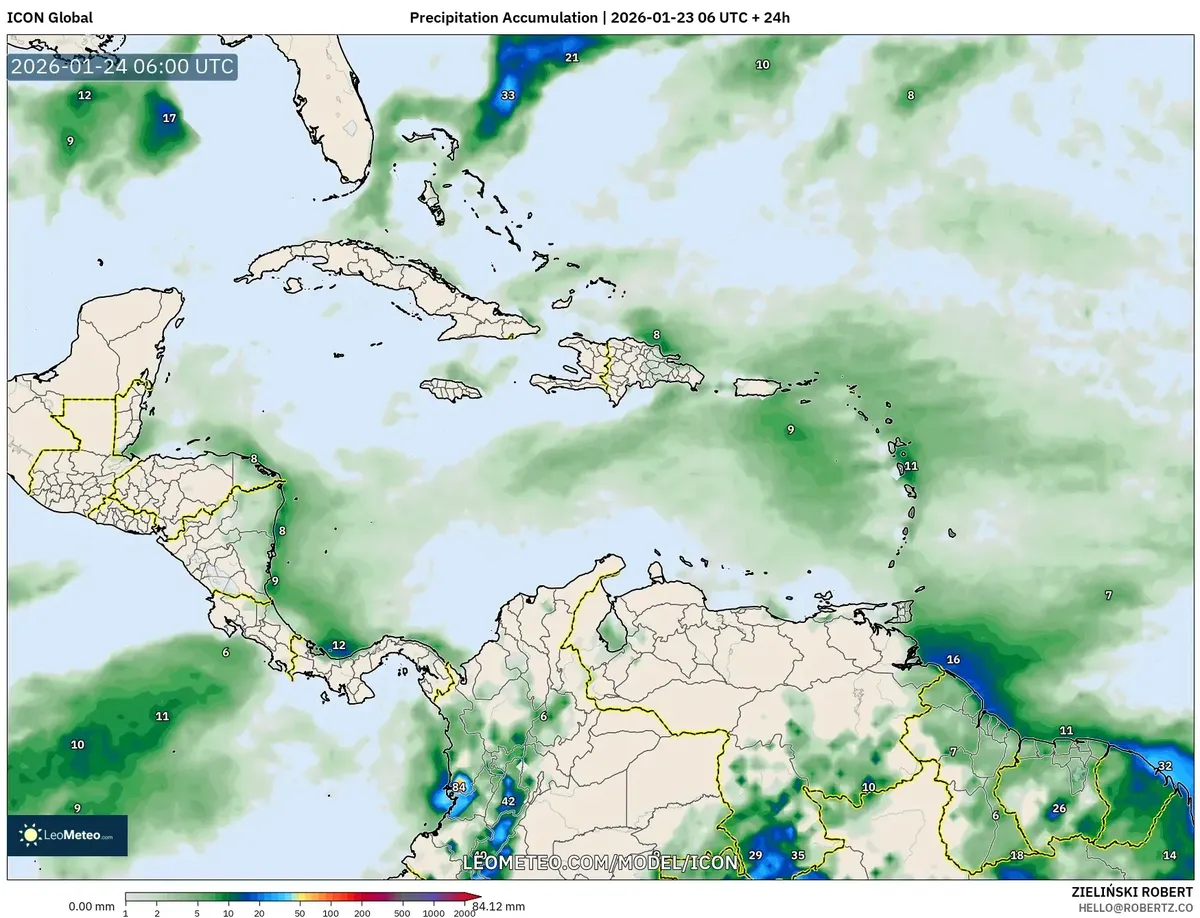 Pronóstico de Acumulación de Precipitación – 24 de enero de 2026