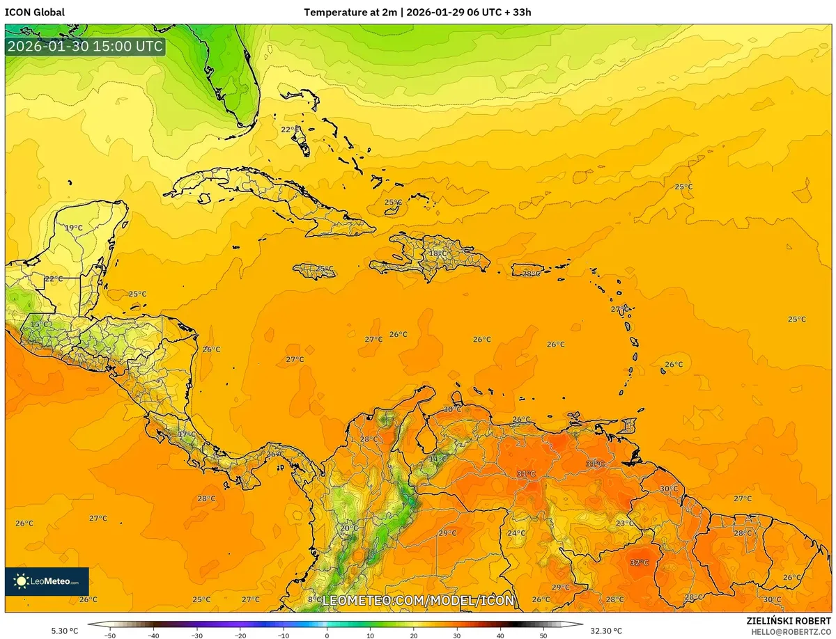 Aumento de la temperatura matutina en San José el 30 de enero de 2026