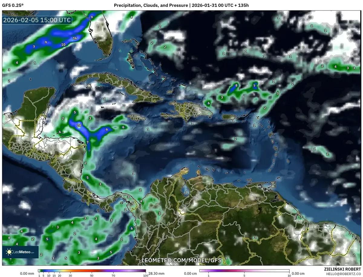 Clouds and Precipitation in Morning on February 5, 2026