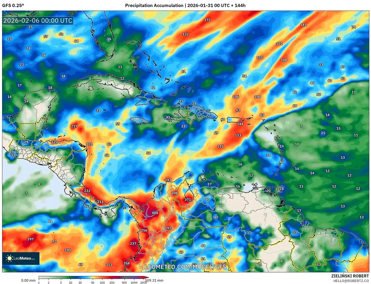 Precipitation Accumulation by Evening on February 5, 2026