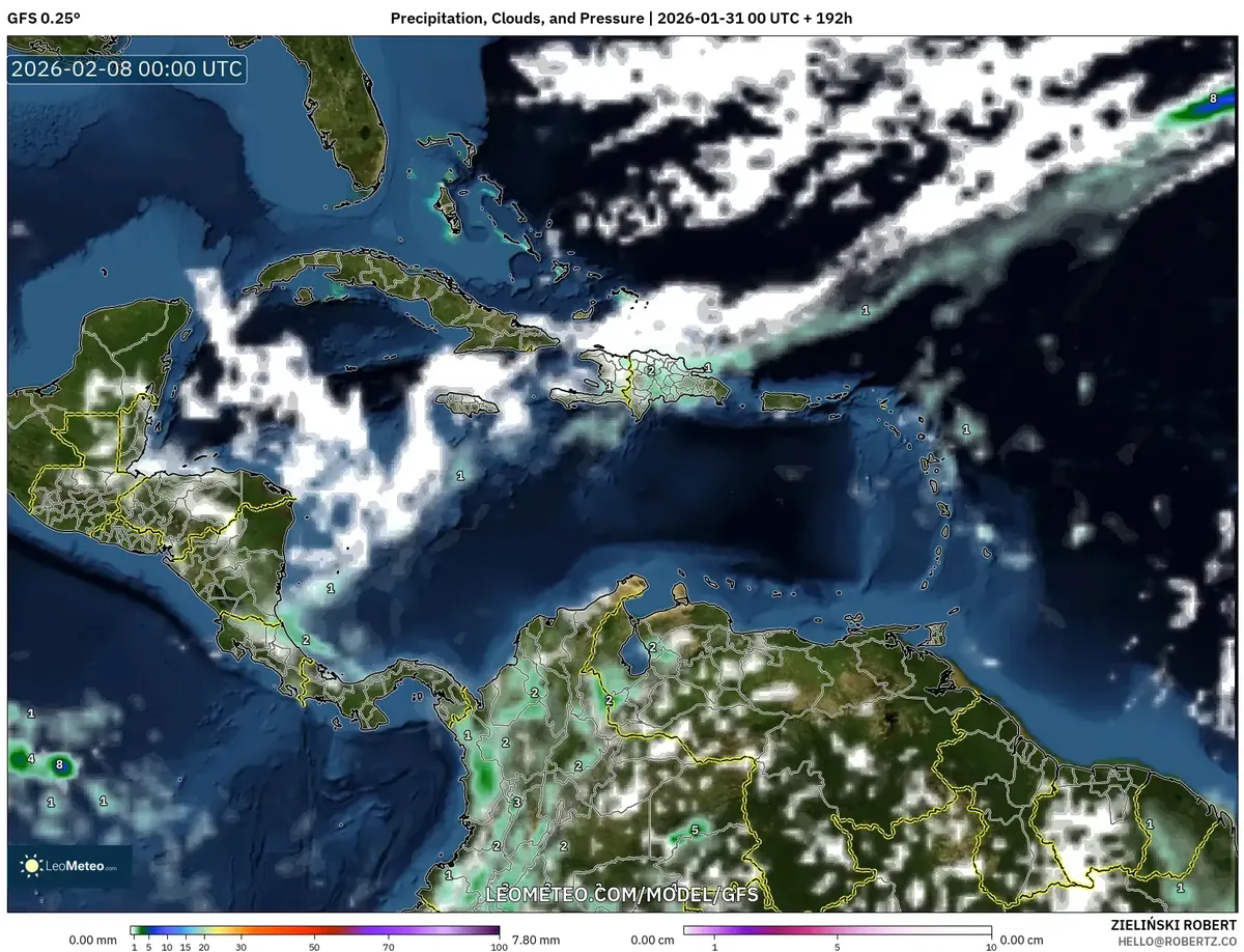 Clouds and Precipitation at 18:00 CST on February 7, 2026