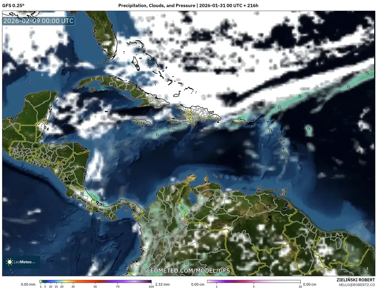 Cloud Cover and Precipitation on February 8, 2026