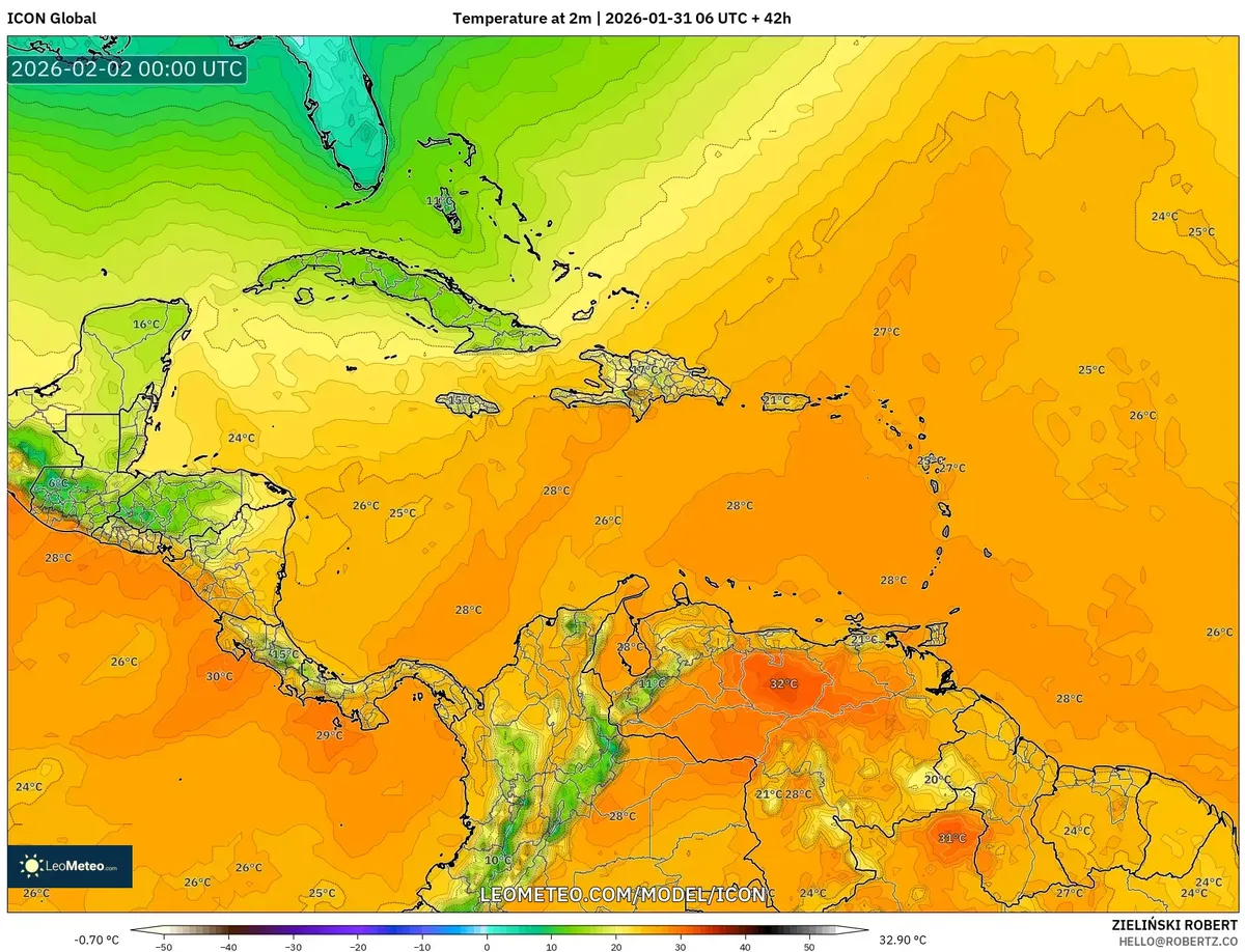Temperatura máxima del día el 1 de febrero de 2026