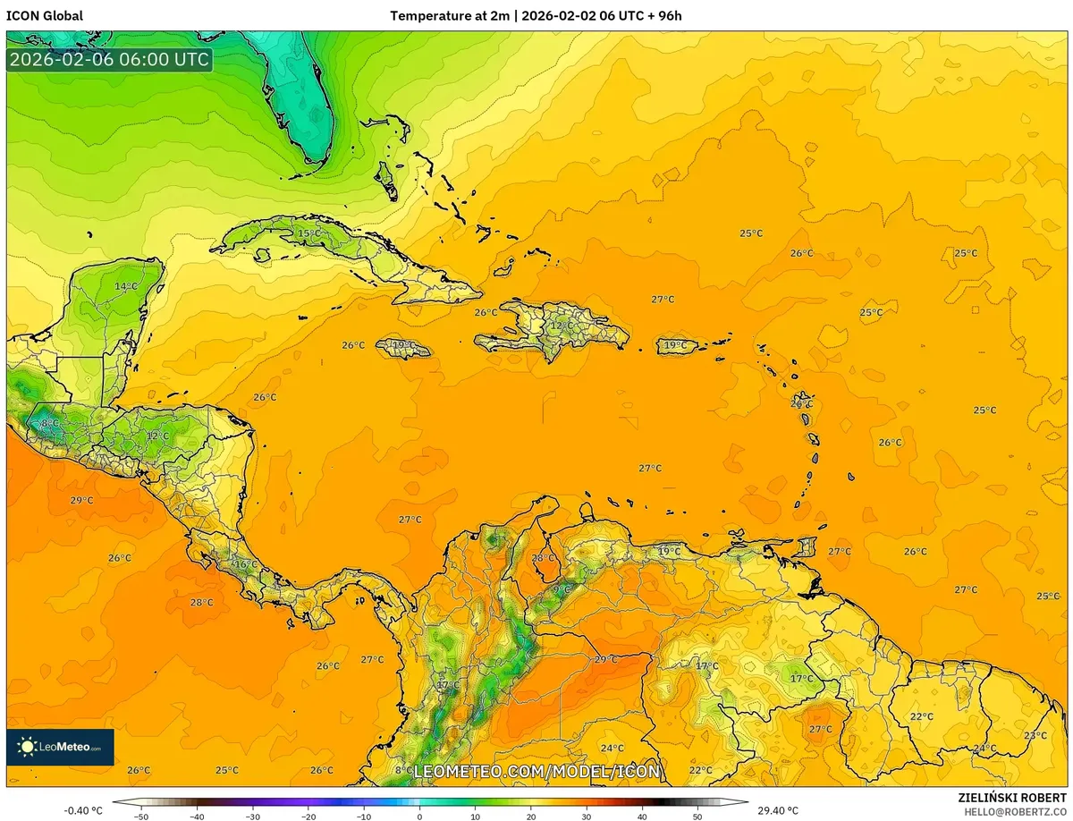 Temperaturas matutinas en Costa Rica el 6 de febrero de 2026