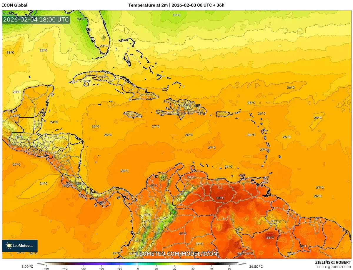 Temperaturas cálidas al mediodía en Costa Rica el 4 de febrero de 2026