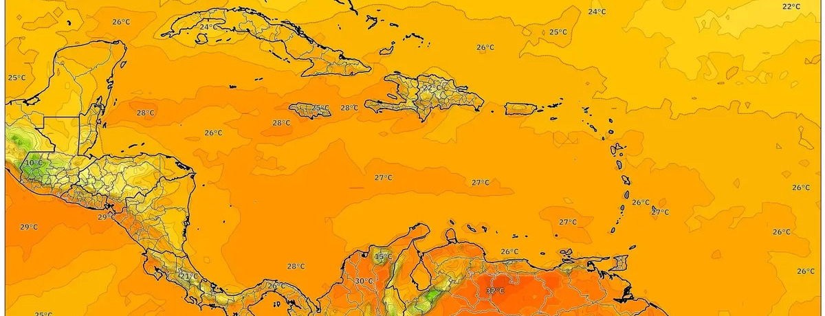 Soleada Nochebuena caribeña — Tiempo cálido y seco para el 24 de diciembre de 2025